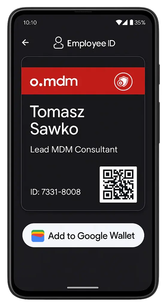 Google Wallet Employee ID